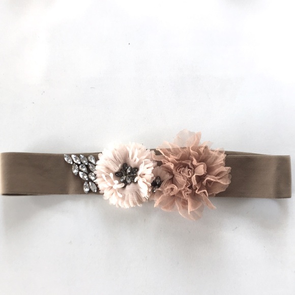 J.Crew stretchy decorative floral waist belt w/rhinestones- M/L